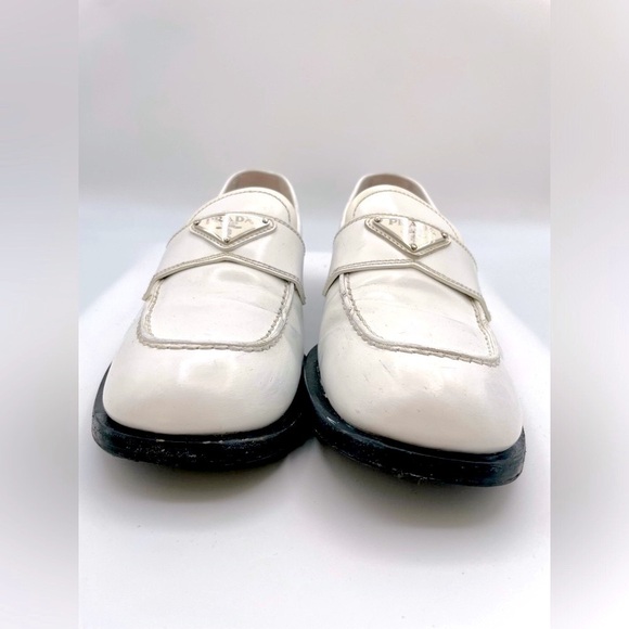 Authentic vintage PRADA chunky triangle logo shoes slip on loafers size 39 8.5 9 - Picture 6 of 15